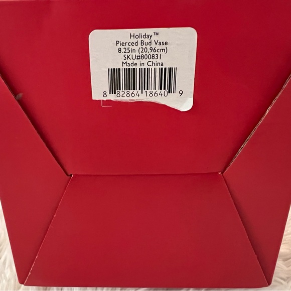 Vintage Lenox Holiday Pierced Bud Vase 8.25 Inches - Picture 8 of 8